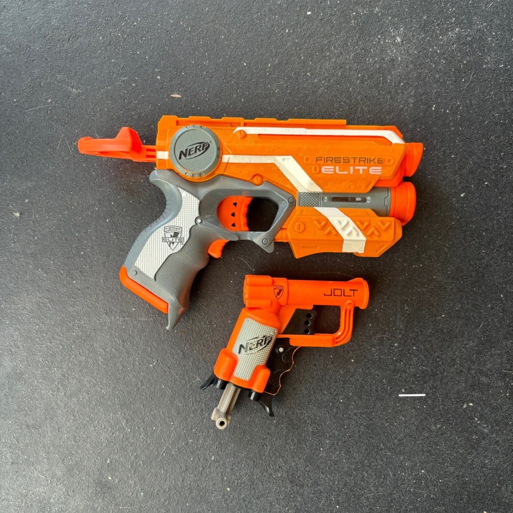 Nerf Elite Firestrike & Jolt Blaster Set Toy Guns Orange‎ Tested Working